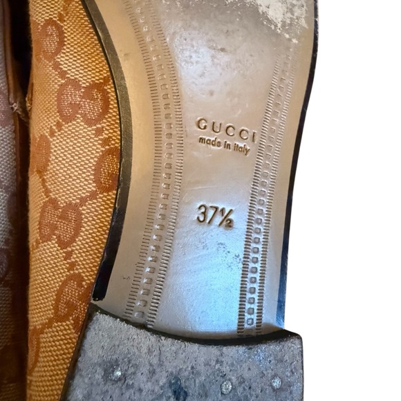 Gucci New Jordaan GG Supreme Monogram Canvas Loafer Beige  EU 37.5 US 7.5 - Picture 8 of 11